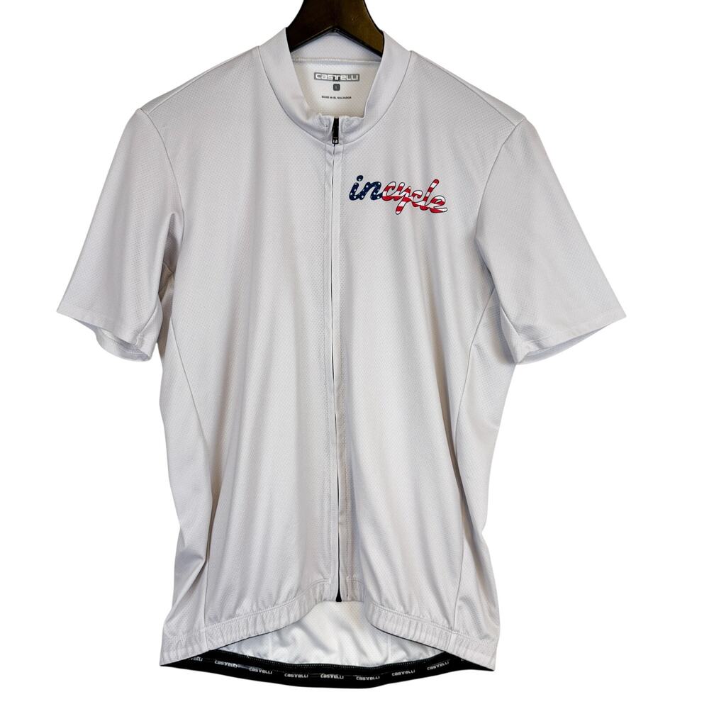 Castelli Incycle Cycling Zip Jersey Shirt White Mens - L